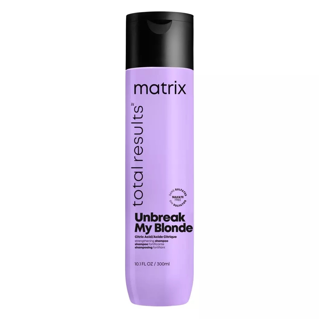 Шампунь укрепляющий для осветленных волос с лимонной кислотой Matrix Total Results Unbreak My Blonde Sulfate-Free Strengthening Shampoo